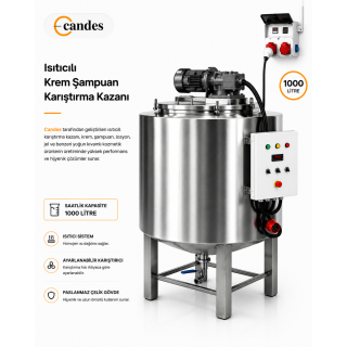 1000 Litre Isıtıcılı Sıvı Karıştırma Kazanı | Çift Cidarlı Endüstriyel Mikserli Kazan