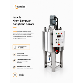 50 Litre Isıtıcılı Sıvı Karıştırma Kazanı | Çift Cidarlı Endüstriyel Mikserli Kazan