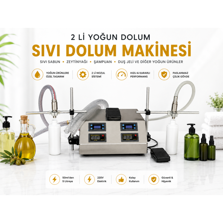 İki Nozullu Yoğun Dolum Makinesi