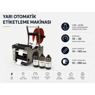 Silindir Etiket Yapıştırma Makinesi
