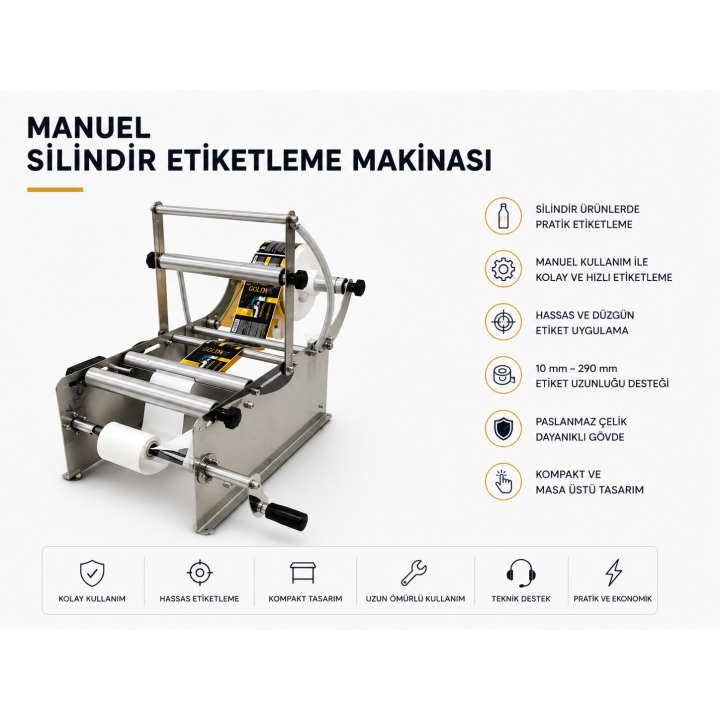 Manuel Silindir Etiket Sarma Makinesi