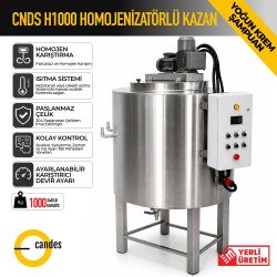 1000 Litre Isıtıcılı Krem Karıştırma Tankı | Çift Cidarlı Homojenizatörlü Endüstriyel Mikserli Kazan