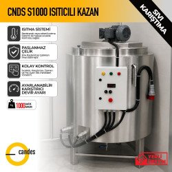 1000 Litre Isıtıcılı Sıvı Karıştırma Kazanı | Çift Cidarlı Endüstriyel Mikserli Kazan