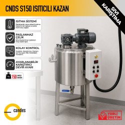 150 Litre Isıtıcılı Sıvı Karıştırma Kazanı | Çift Cidarlı Endüstriyel Mikserli Kazan