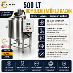 500 Litre Homojenizatörlü Krem Karıştırma Kazanı | Paslanmaz Mikser Tankı